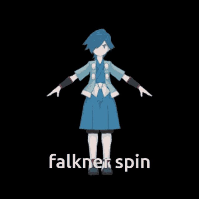 a 3d model of a person with the words falkner spin below it