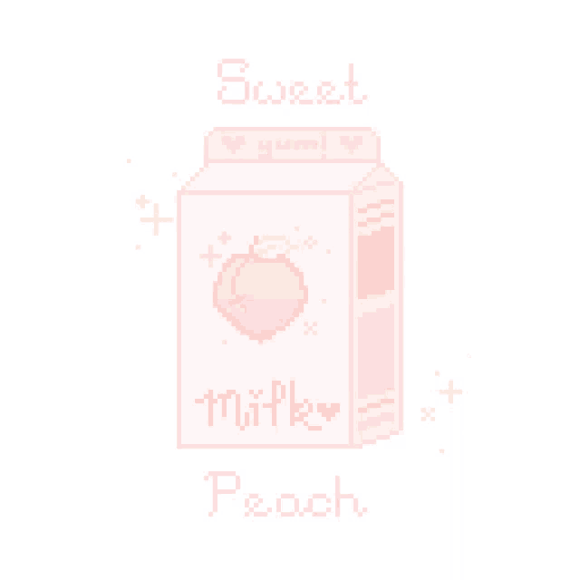 a pixel art illustration of a box of sweet peach milk .