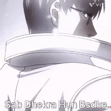 a drawing of a man with glasses and the words sab dhkra hun bedke