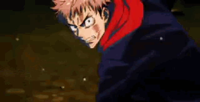 a close up of a person 's face in a cartoon with a very angry look on their face .