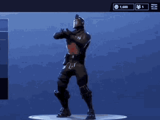 a video game character is dancing in front of a screen that says 1,600 coins