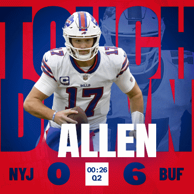 a buffalo bills football player named allen is running with the ball