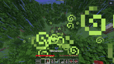 a screenshot of a minecraft game with a cross in the middle