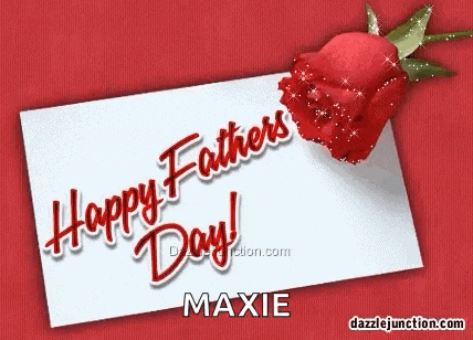 a happy fathers day greeting card with a red rose
