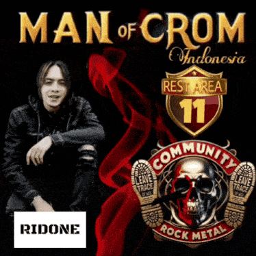 man of crom indonesia rest area 11 community rock metal poster