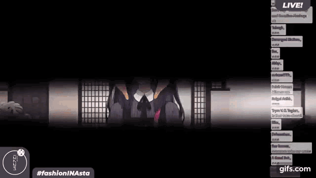a girl with long hair is standing in front of a window in a video game .