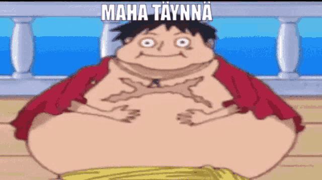 a cartoon character with a big belly and the words maha taynna written on the top