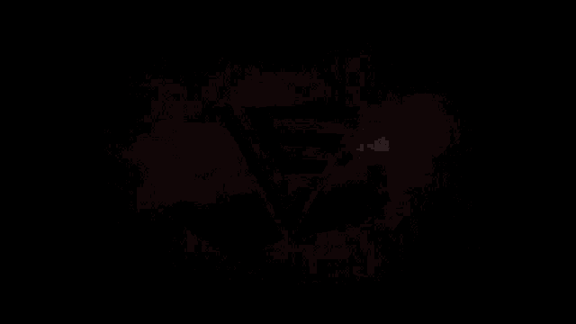 a red lightning bolt strikes a triangle in the dark