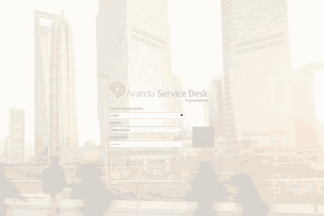 a screenshot of the aranda service desk webpage