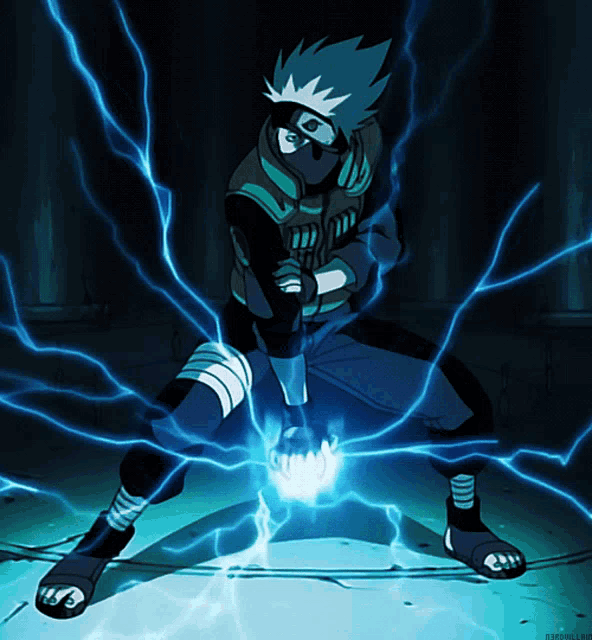 a man in a mask is surrounded by lightning and has the letter f on his feet