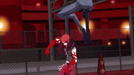 a pixel art drawing of a person with a red scarf around their neck standing in front of a fence