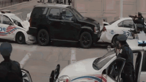 a police car with the letter e on it