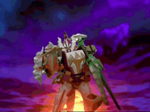 a robot with a lightning bolt coming out of it 's mouth