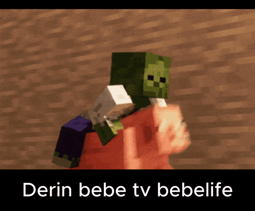 a picture of a minecraft character with the text derin bebe tv bebelife