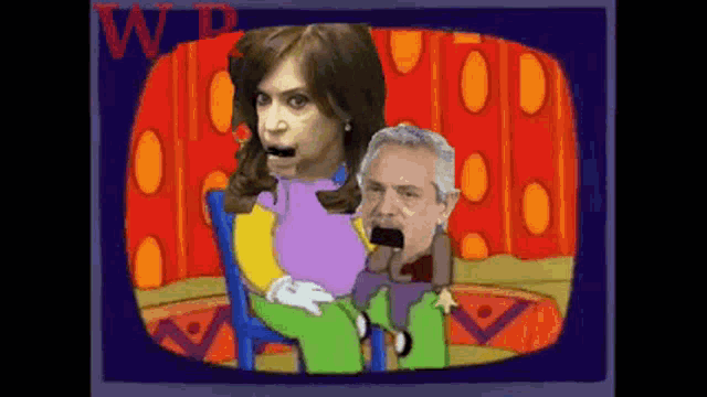 a cartoon of a man and a woman with the word wp on the bottom right