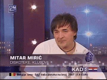 a man named mitar miric is on a tv show