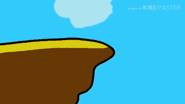 a ball with a star on it is flying over a cliff ..