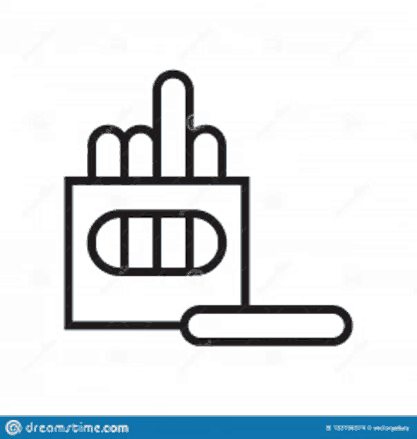 a line drawing of a bag of french fries with a spoon .