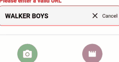 a screenshot of the walker boys website asking for a valid url
