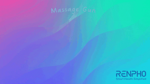 a massage gun with renpho smart health simplified on the bottom