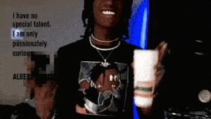 a person with a t-shirt that says i have no special talent