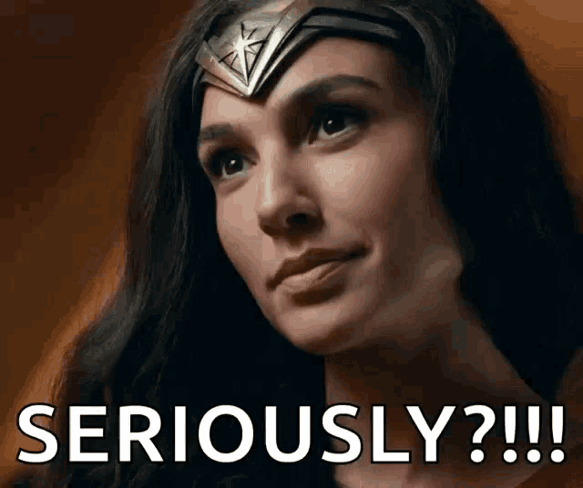 a woman with a tiara on her head and the words seriously on the bottom