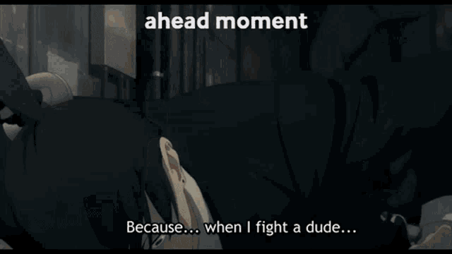 a man in a suit and tie is saying ahead moment because ... when i fight a dude