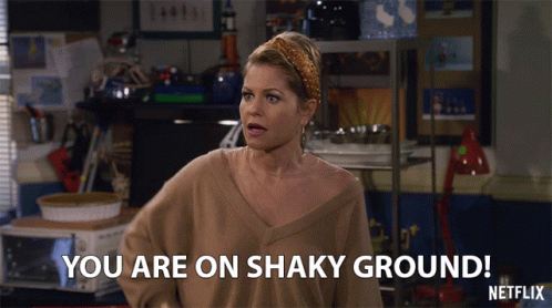 You Are On Shaky Ground Dj Tanner Fuller GIF - You Are On Shaky Ground Dj Tanner Fuller Candace Cameron Bure GIFs