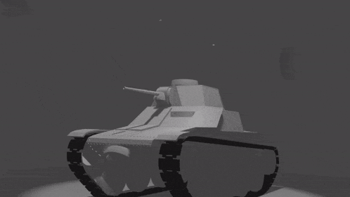 a 3d model of a tank with yellow tracks and a black top