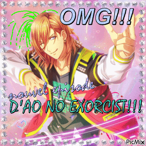 a picture of a man with long hair and the words omg