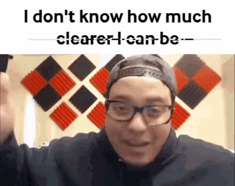 a man wearing glasses and a baseball cap is making a funny face while talking on a video call .