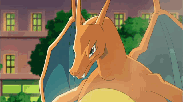 a cartoon drawing of a dragon with wings