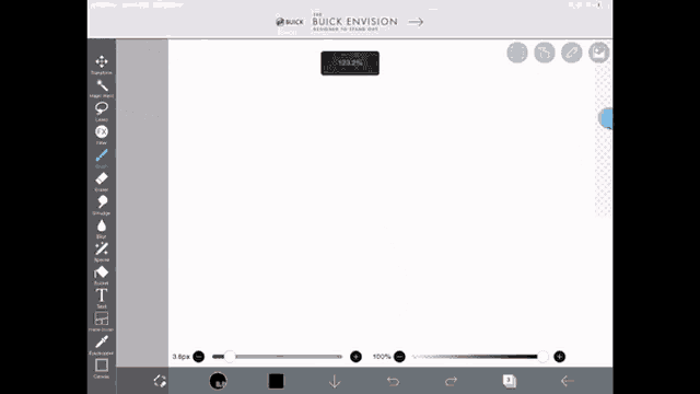 a drawing of a stuffed animal is being created on a tablet screen