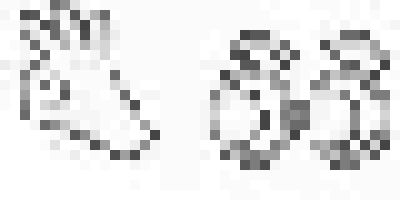 a black and white image of a pixel art drawing of a person .