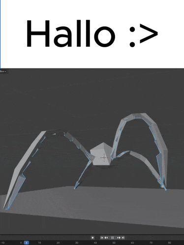 a 3d model of a spider with the words hallo written above it