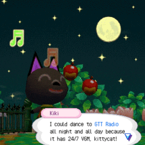a video game says kiki i could dance to gtt radio all night and all day