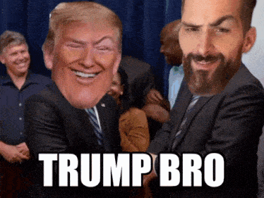 a picture of donald trump and a man with a beard