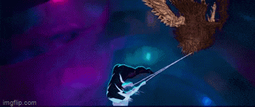 a cartoon of a woman flying through the air with a spider web