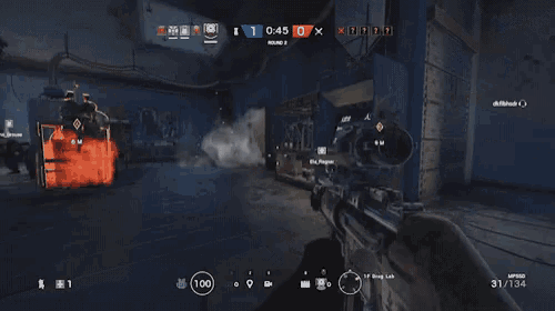 a screenshot of a video game shows a player 's sniper scope pointing at a target