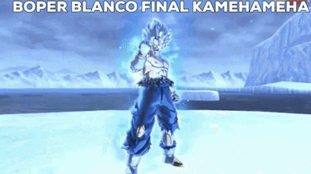 boper blanco final kamehameha is written on the bottom of a video game screen