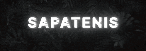 a blurry image of the word sabre in red white and blue letters