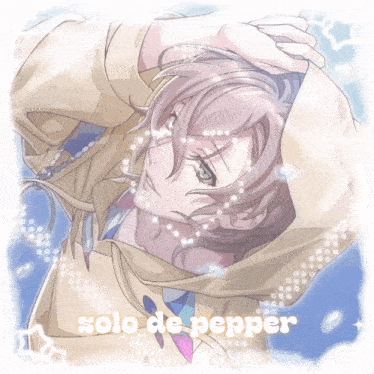 a picture of a girl with the words solo de pepper written on it