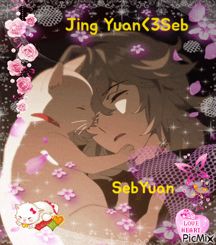 a picture of a person hugging a cat with the name seb yuan on the bottom