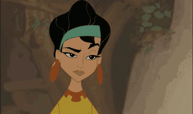 a cartoon drawing of a woman with a headband on her head