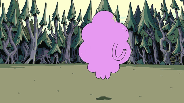 a cartoon of a purple cloud with a yellow star on its head