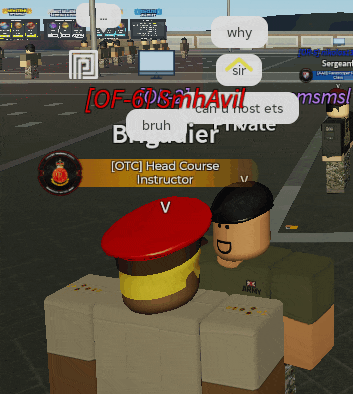 a screenshot of a video game shows a soldier named bruh talking to another soldier