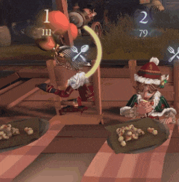 a girl in a santa hat is sitting at a table with a plate of food on it .