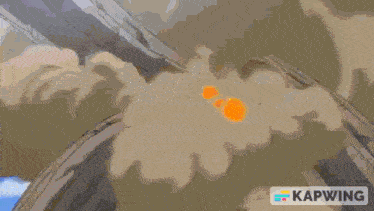 a cartoon explosion with the word kapwing on the bottom right