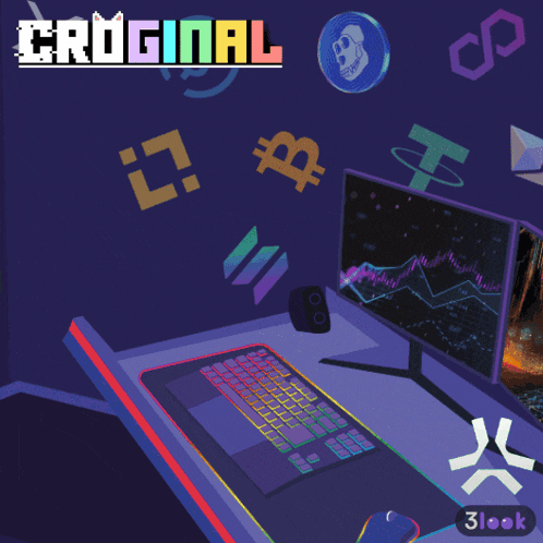 a penguin is standing in front of a computer with the words eriginal on it