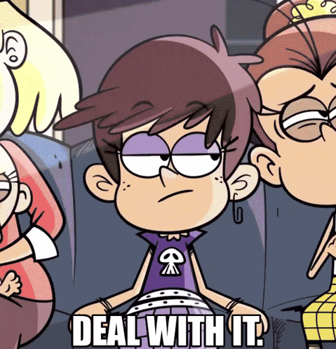 luna loud from the loud house is sitting in a chair